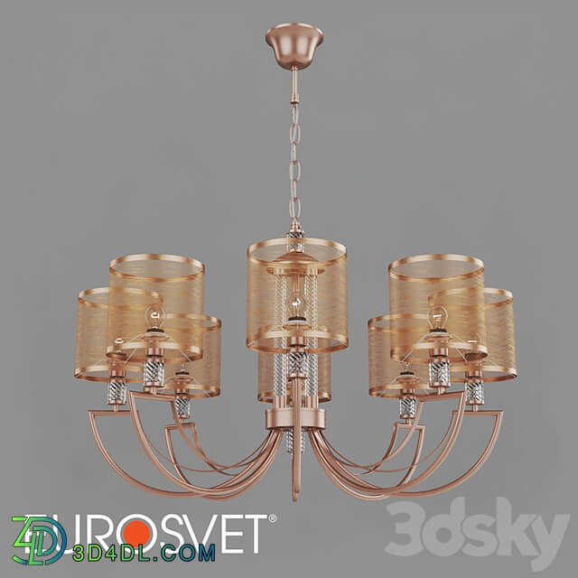 OM Pendant chandelier with lampshades Eurosvet 60099/8 Licata