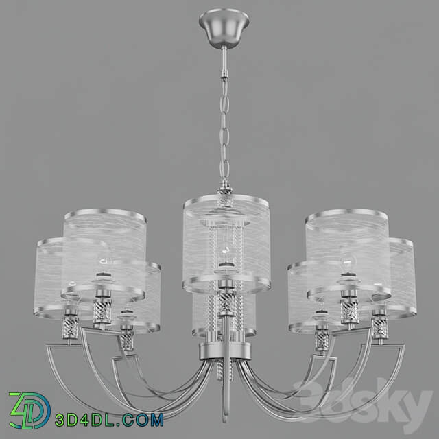 OM Pendant chandelier with lampshades Eurosvet 60099/8 Licata