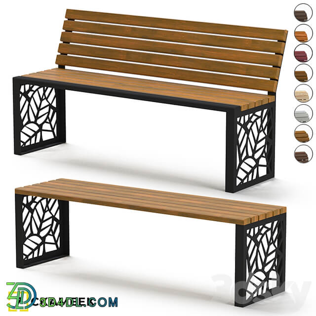 Bench without armrests and bench Sevastopol