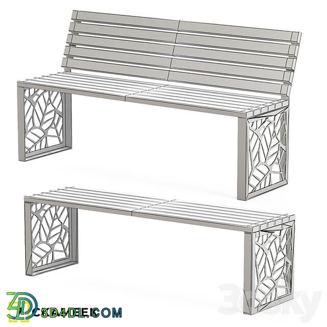 Bench without armrests and bench Sevastopol