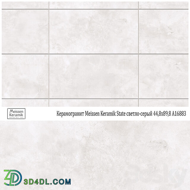 Meissen Keramik State porcelain tile light gray 44.8x89.8 A16883