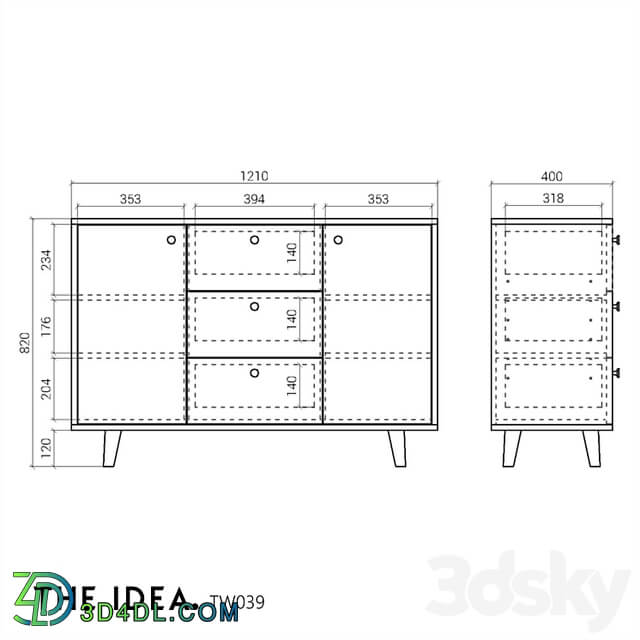 OM THE IDEA chest of drawers TWIN 039