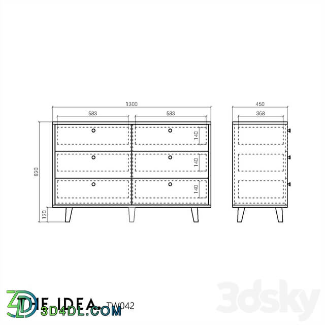 OM THE IDEA chest of drawers TWIN 042