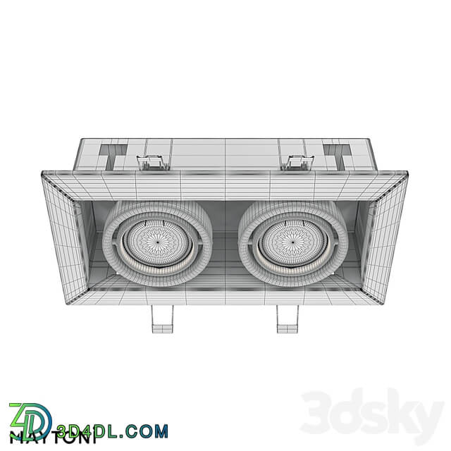 Recessed luminaire Metal Modern DL008 2 02 B; DL008 2 02 S; DL008 2 02 W