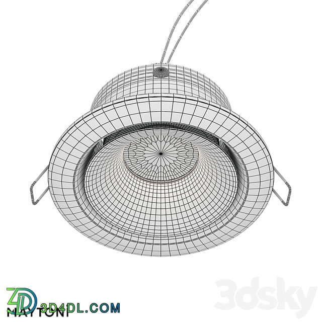 Recessed lamp Yin DL030 2 01B; DL030 2 01W