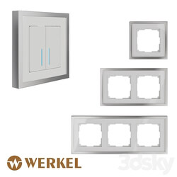 OM Metal frames for sockets and switches Werkel Baguette series (white/silver) 