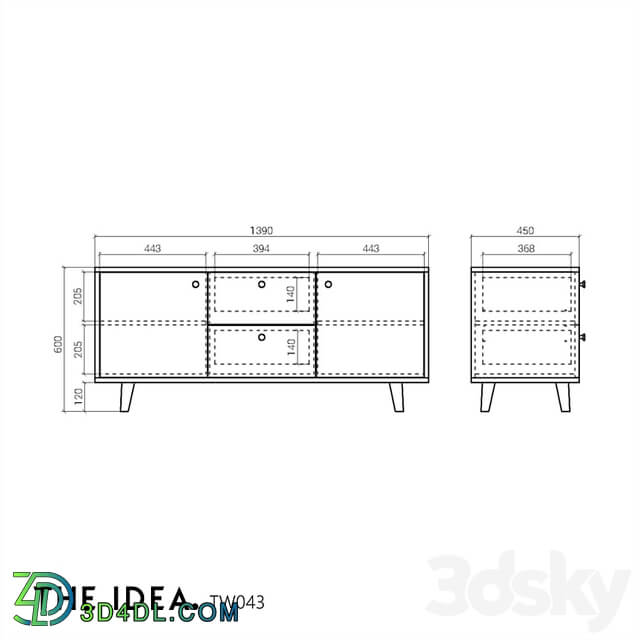 OM THE IDEA TV bench TWIN 043