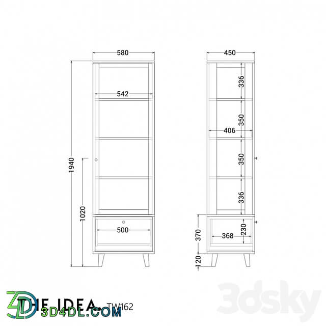 OM THE IDEA narrow cabinet TWIN 162