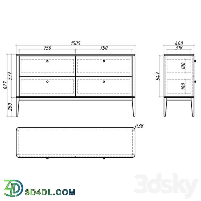 OM Mister Room Chest of drawers MILANO MN 05 03