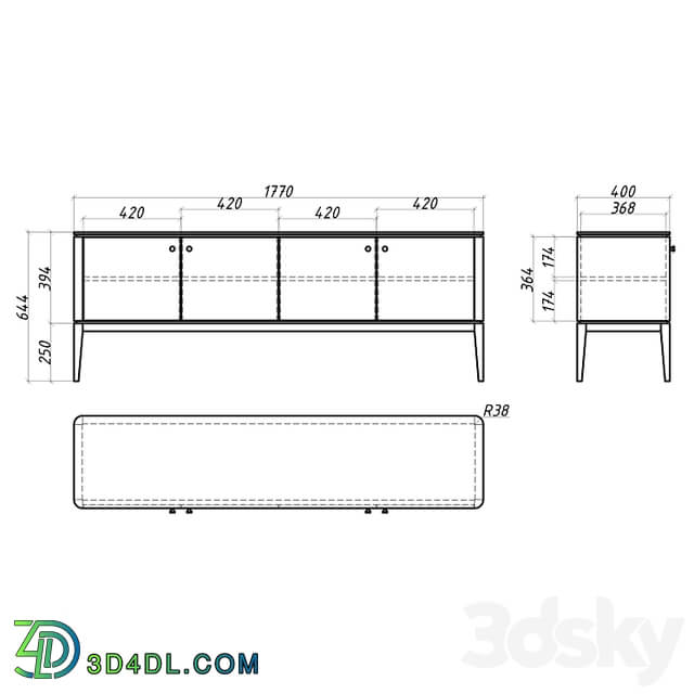 OM Mister Room TV bench MILANO MN 03 01