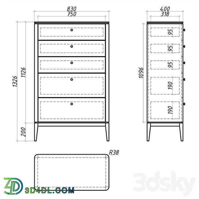 OM Mister Room Chest of drawers MN 06 02