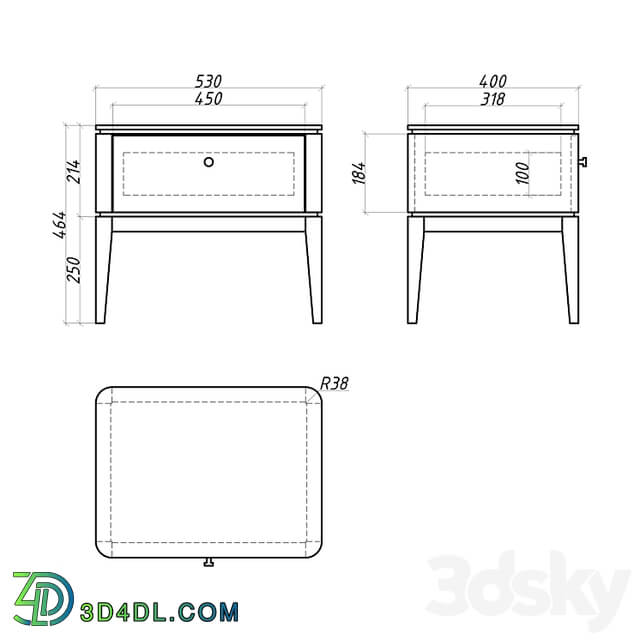 OM Mister Room Bedside table MILANO MN 02 01