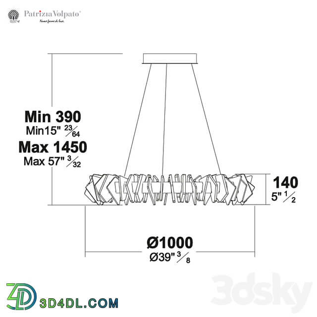 Chandelier Patrizia Volpato Eos 830 S100