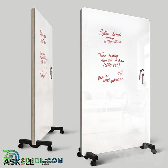 Mobile magnetic whiteboard "New Askell"