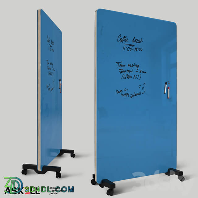 Mobile magnetic whiteboard "New Askell"