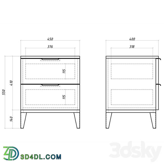 OM Mister Room Bedside cabinet DIAMOND DM15