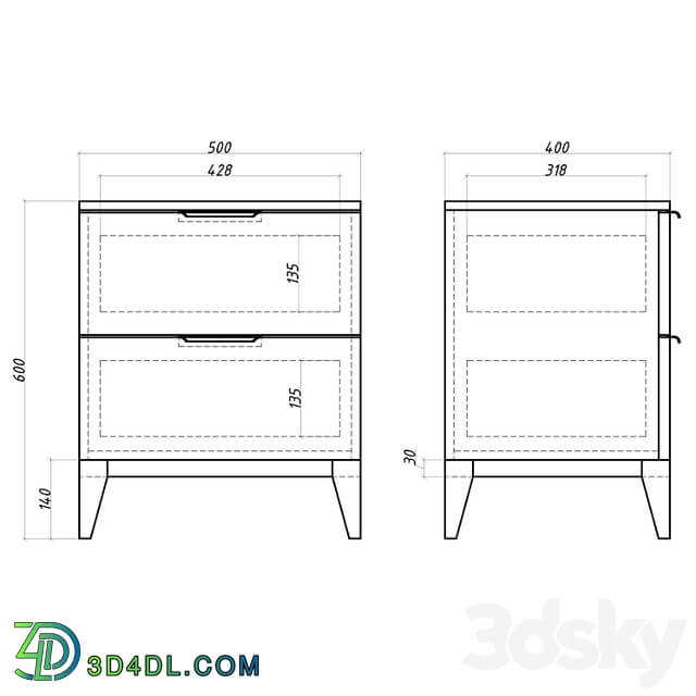 OM Mister Room Bedside Table DIAMOND WOOD DMW02