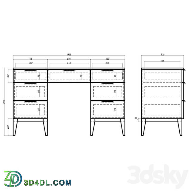 OM Mister Room Desk DIAMOND WOOD DMW10