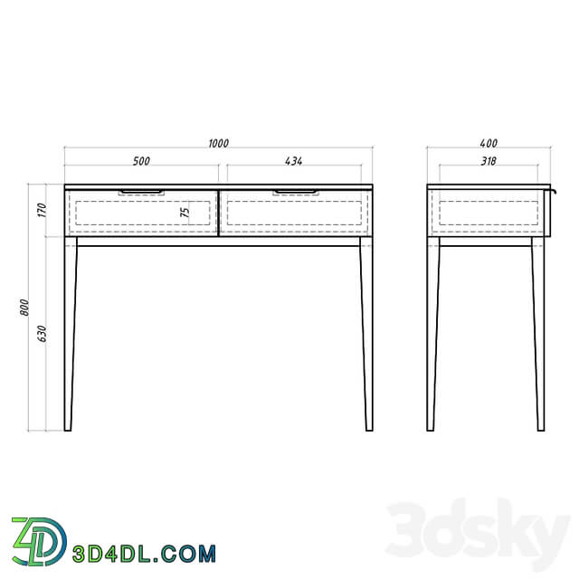 OM Mister Room Desk DIAMOND WOOD DMW34