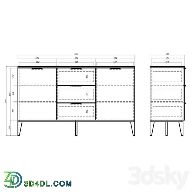 OM Mister Room Chest of drawers DIAMOND DM05