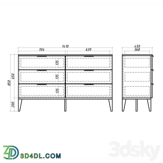 OM Mister Room Chest of drawers DIAMOND DM19