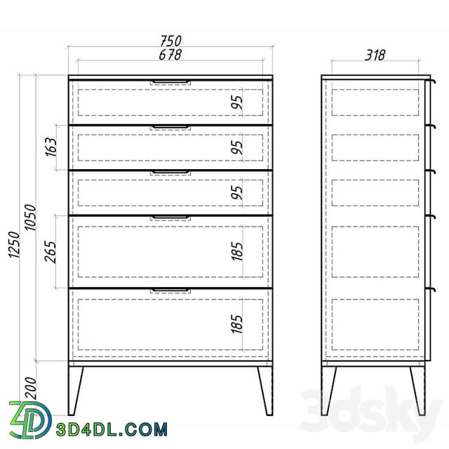 OM Mister Room Chest of drawers DIAMOND DM21