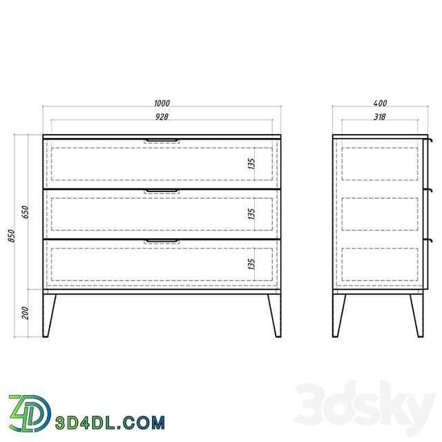 OM Mister Room Chest of drawers DIAMOND DM23