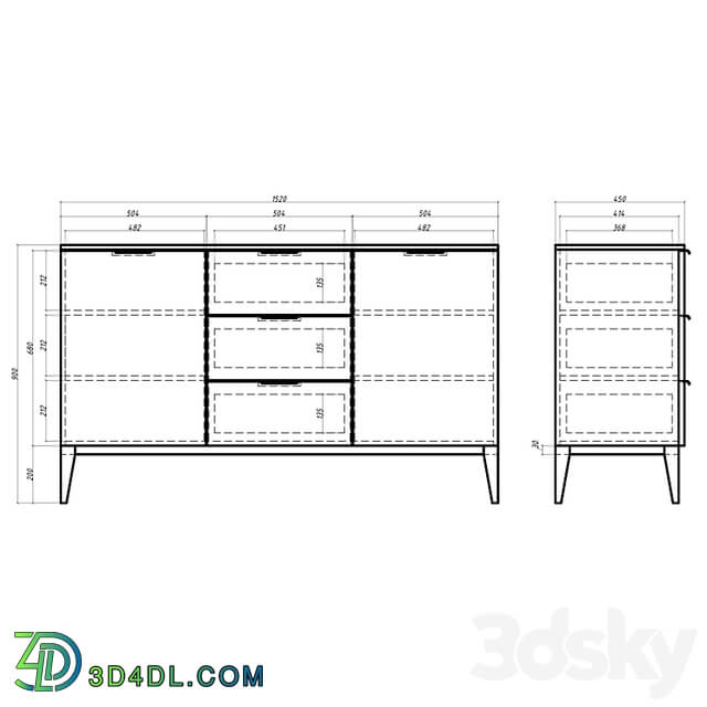 OM Mister Room Chest of drawers DIAMOND WOOD DMW06