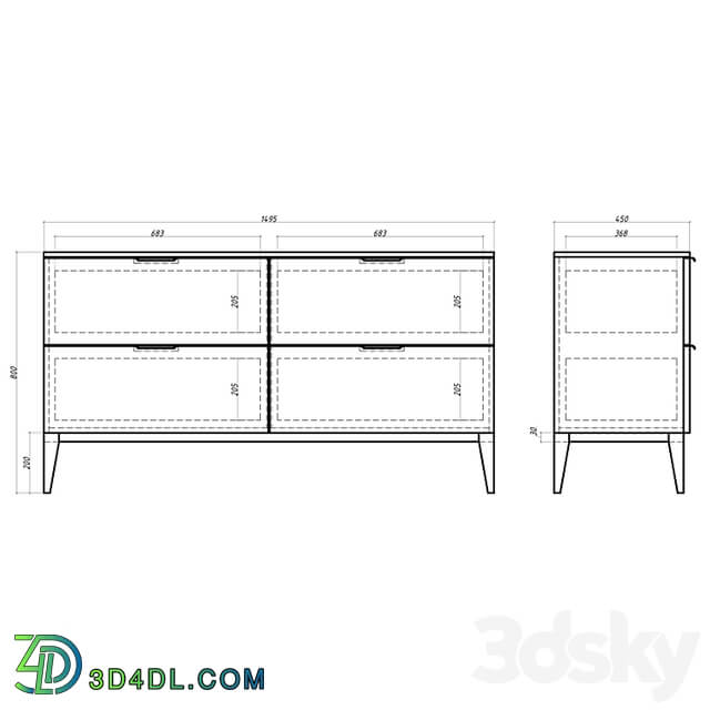 OM Mister Room Chest of drawers DIAMOND WOOD DMW07