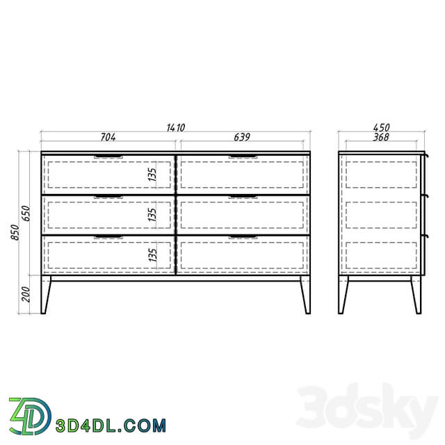 OM Mister Room Chest of drawers DIAMOND WOOD DMW20