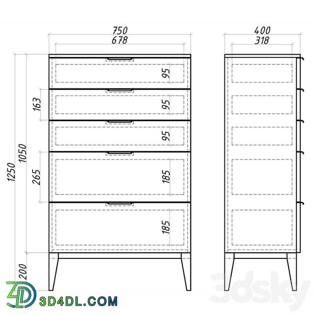 OM Mister Room Chest of drawers DIAMOND WOOD DMW21