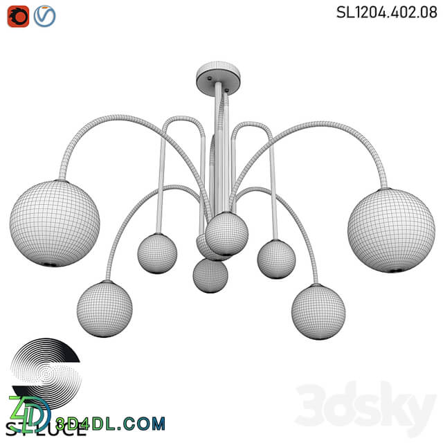 SL1204.402.08 Ceiling chandelier ST Luce Black/White OM