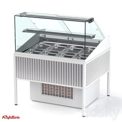 Closed gastronomic refrigerated showcase with shelf (RGM1СS Moon Light Silver series) 