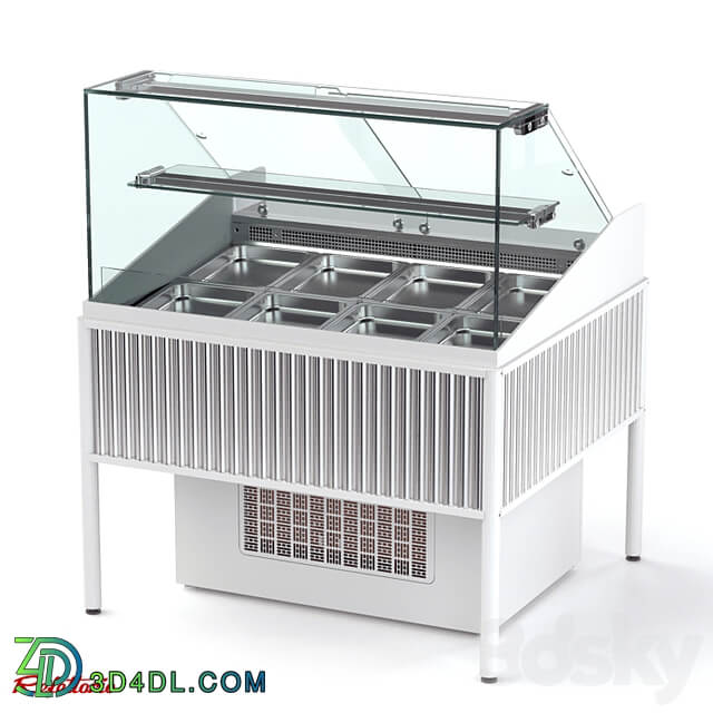 Closed gastronomic refrigerated showcase with shelf (RGM1СS Moon Light Silver series)