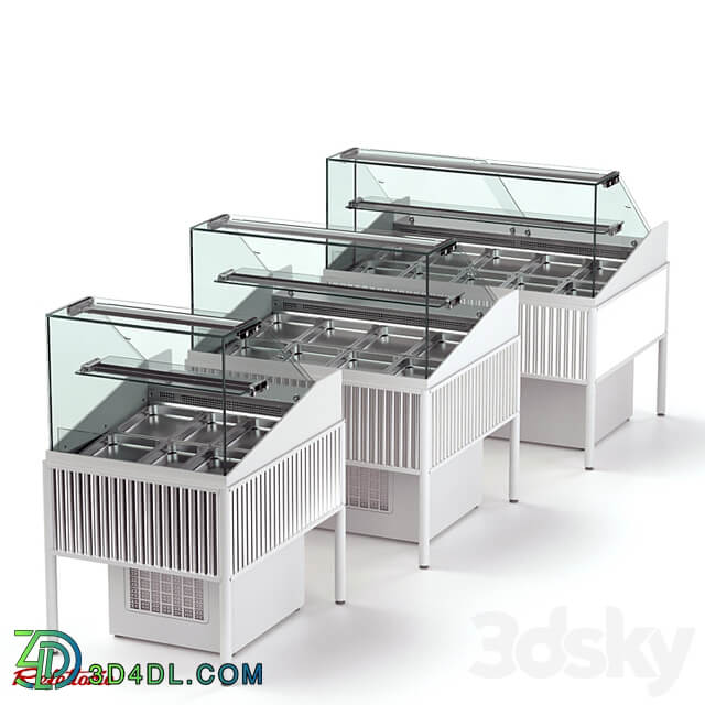 Closed gastronomic refrigerated showcase with shelf (RGM1СS Moon Light Silver series)