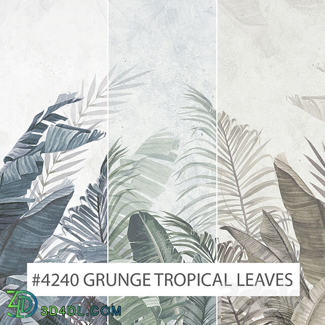 Creativille | wallpapers | 42405 Grunge Tropical Leaves