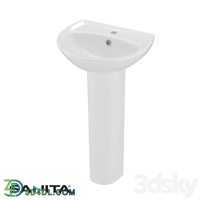 OM SANITA ATTICA 48 washbasin + pedestal ATTICA