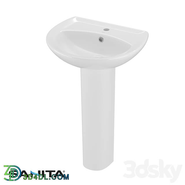 OM SANITA ATTICA 55 washbasin + pedestal ATTICA