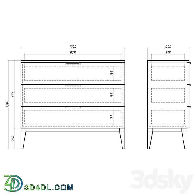 OM Mister Room Chest of drawers DIAMOND WOOD DMW23