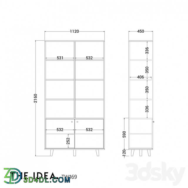 OM THE IDEA bookcase TWIN 169