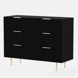 OM chest of drawers TV Cutwood black 