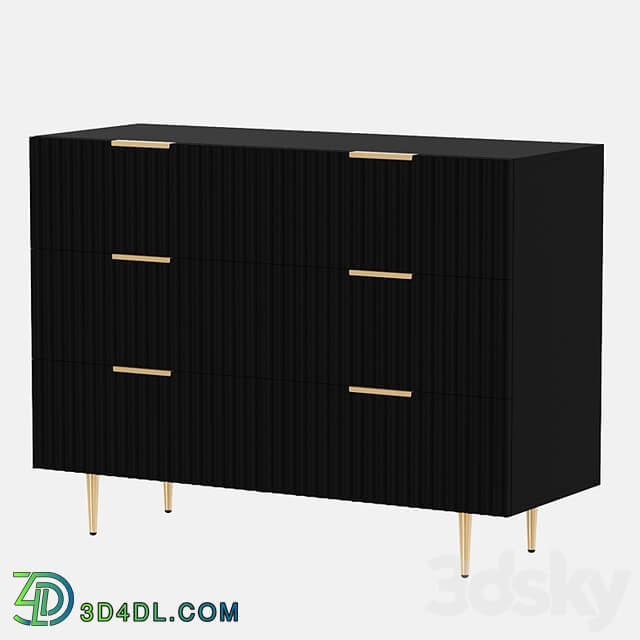 OM chest of drawers TV Cutwood black