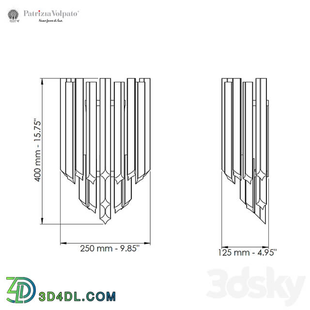 Wall lamp Patrizia Volpato Riflessi by Cristalli 5075 app