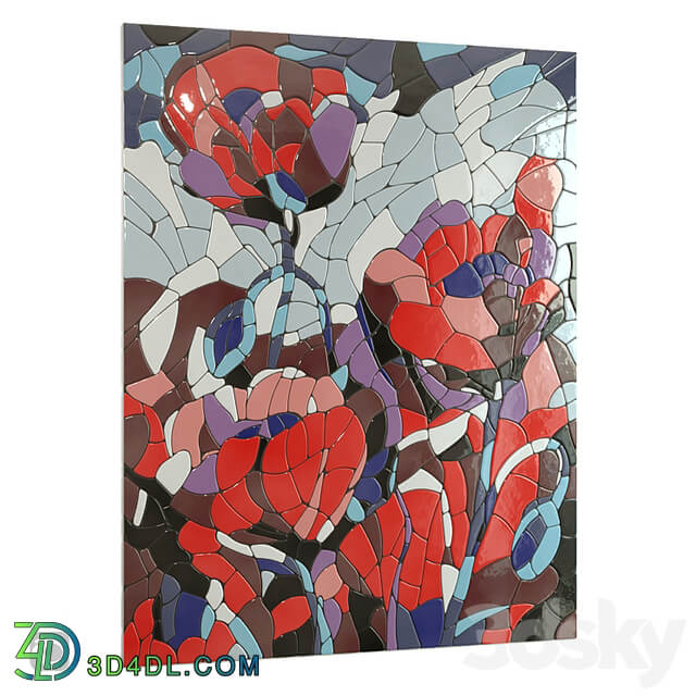 (OM) Wall panel "Poppies"