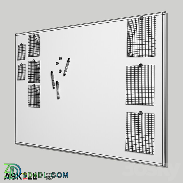 (OM) Magnetic whiteboard for office "Askell Lux"