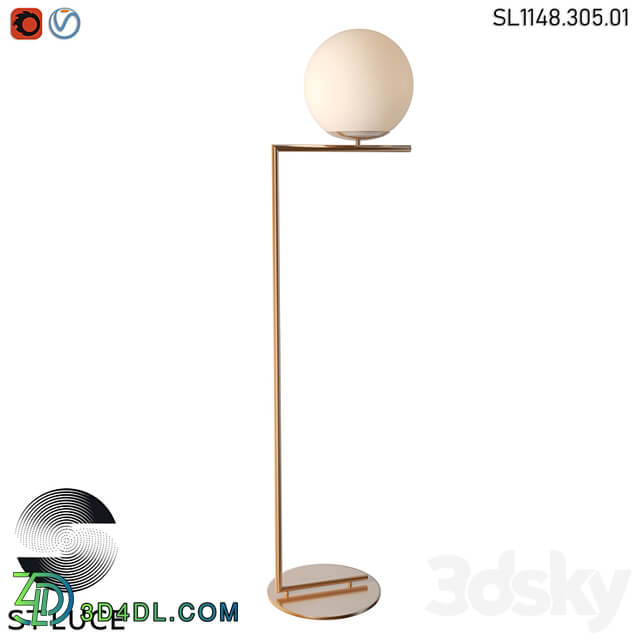 SL1148.305.01 Floor lamp ST Luce Brass/White OM