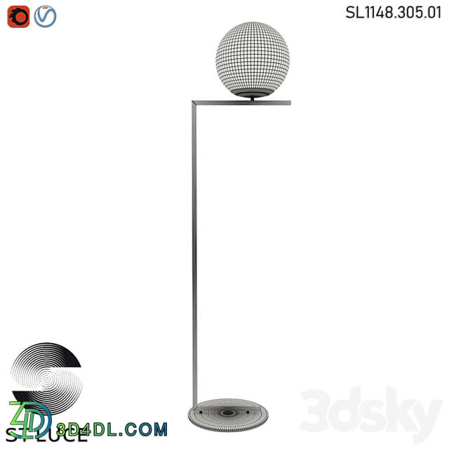 SL1148.305.01 Floor lamp ST Luce Brass/White OM