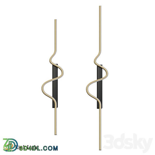 Sconce Skadi black/gold (left) 08418A 100L,19 33; 08418A 80L,19 33OM