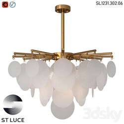 SL1231.302.06 Ceiling chandelier ST Luce Brass/White OM 