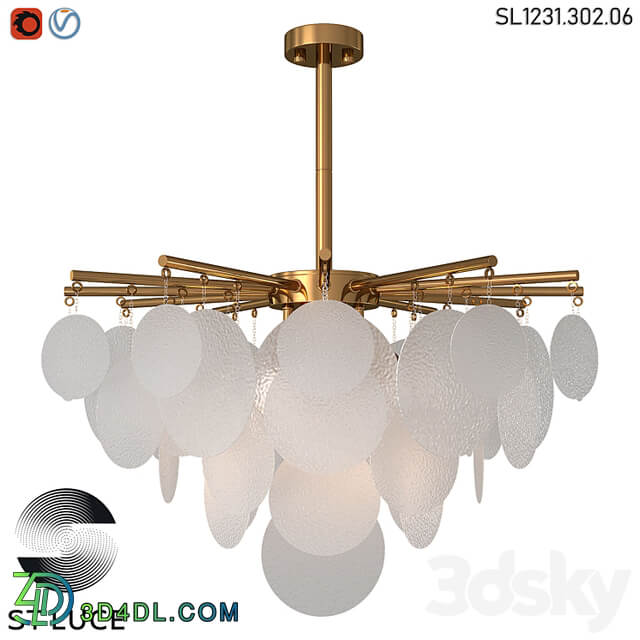 SL1231.302.06 Ceiling chandelier ST Luce Brass/White OM